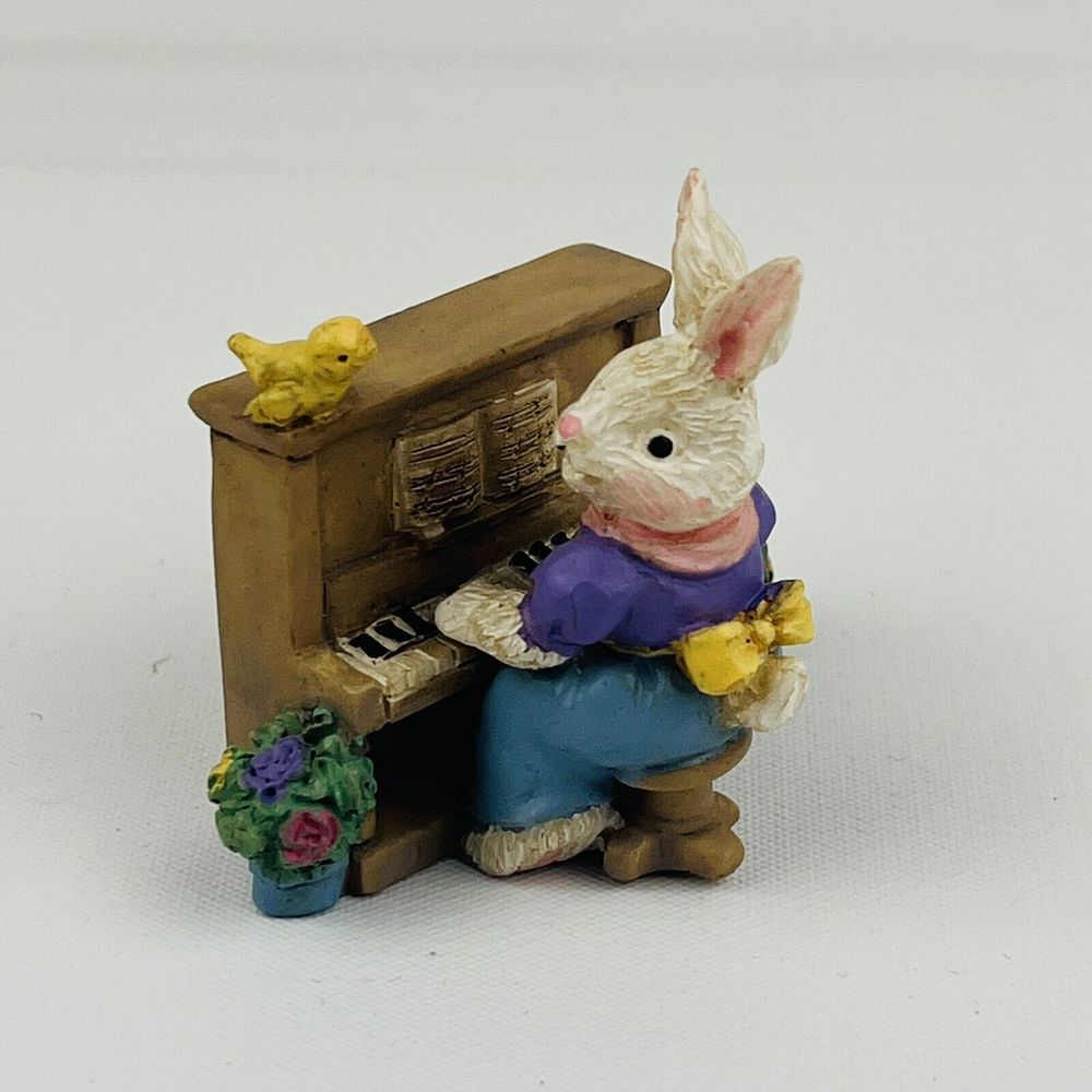 Cottontail Lane Bunny Playing Piano Figurine Resin #12439-0‎